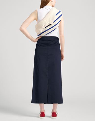 Woman Midi skirt Navy Size 8 Polyester, Cotton