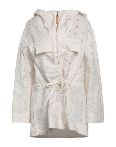 Woman Overcoat & Trench Coat Ivory Size 2 Cotton