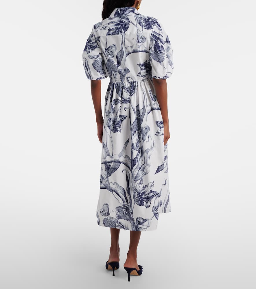 Floral cotton poplin shirt dress