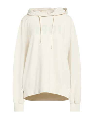 Woman Sweatshirt Cream Size M Cotton, Lycra
