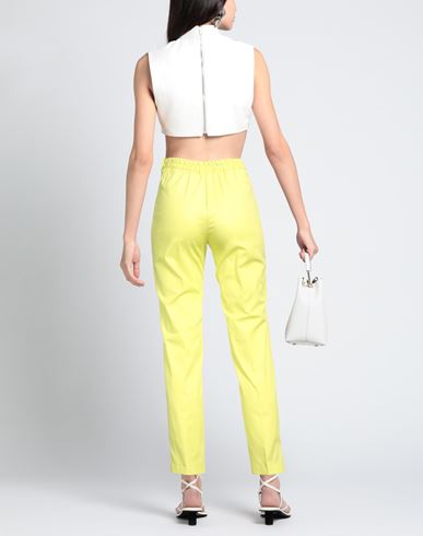 Hira Woman Pants Lime green Size 6 Cotton, Elastane