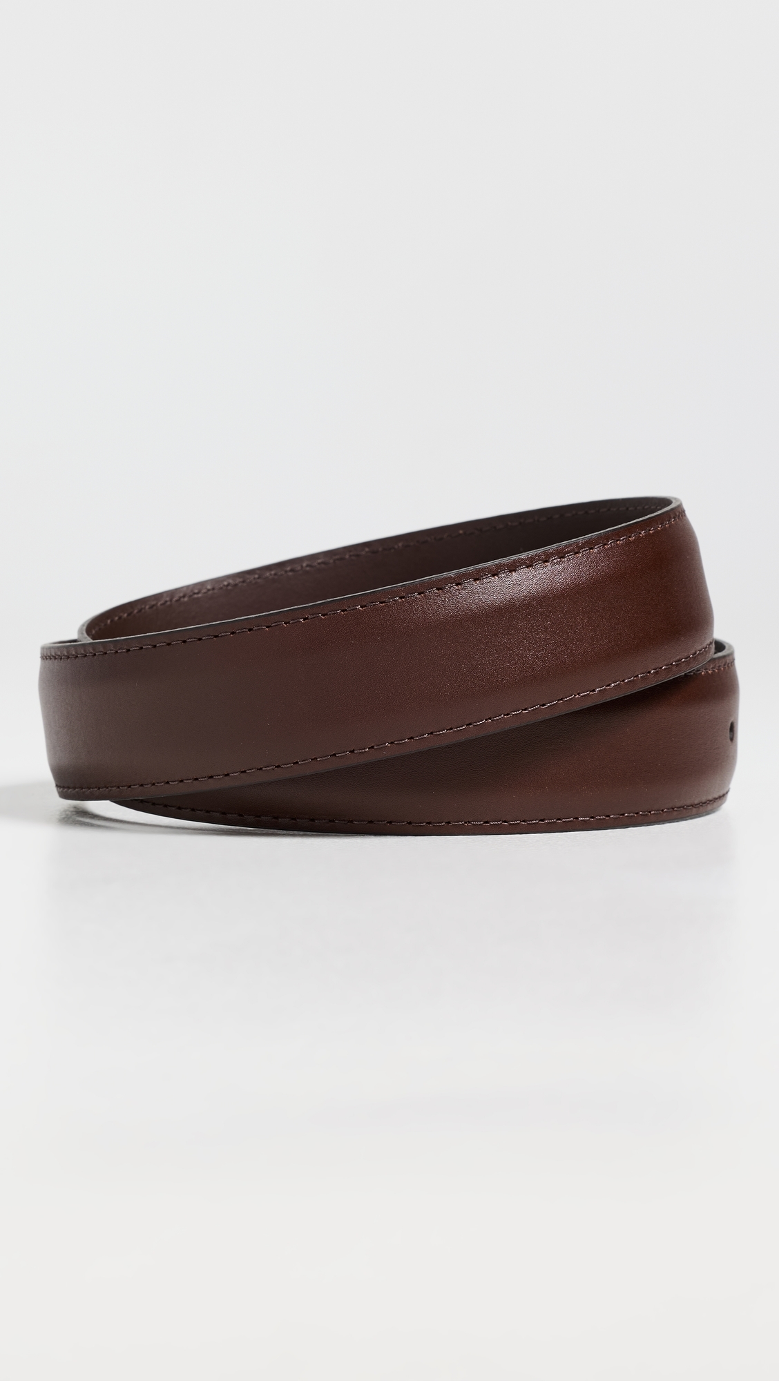 Wide Basic Dress Belt Mahogany Leather