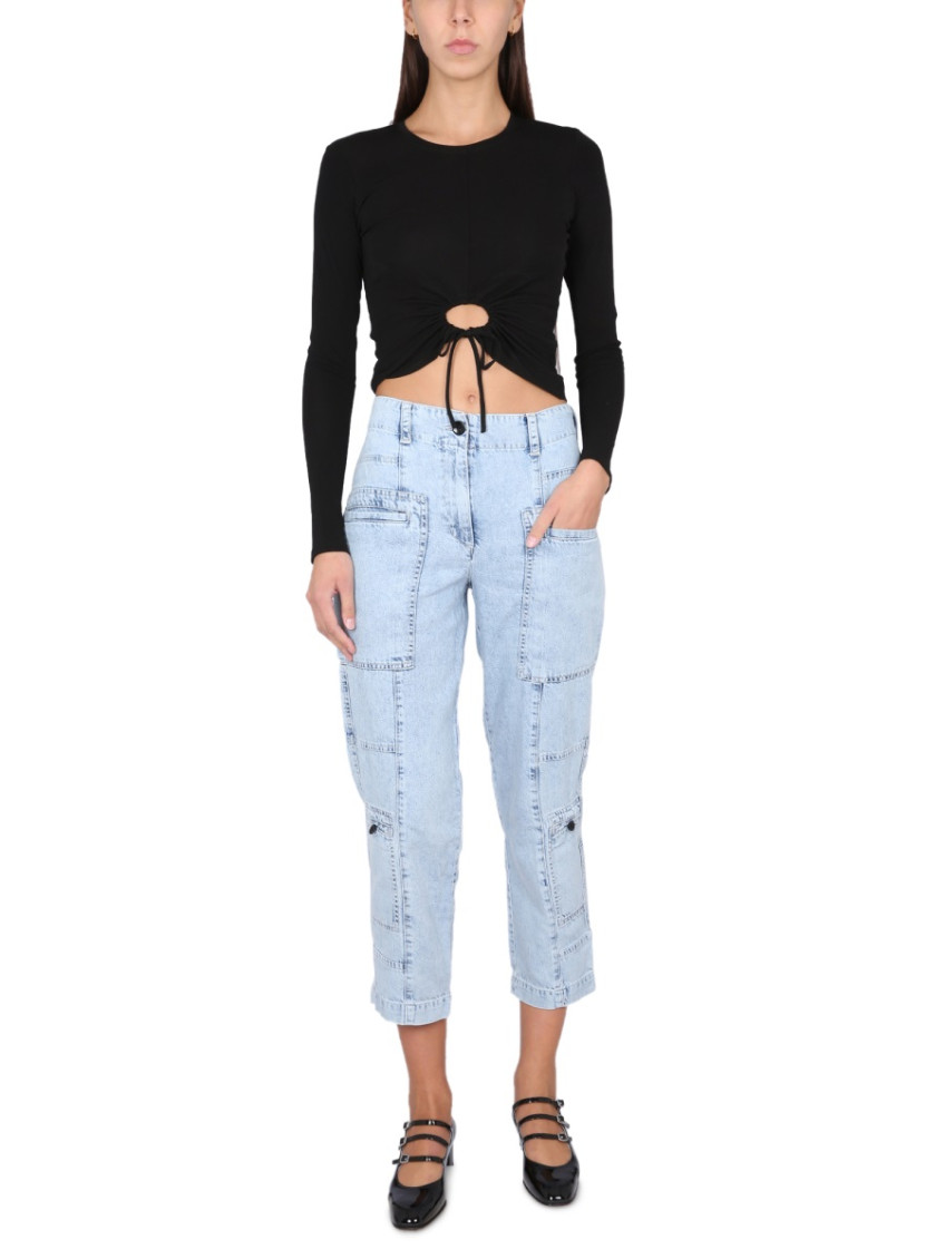Black Solid Round Neck Top