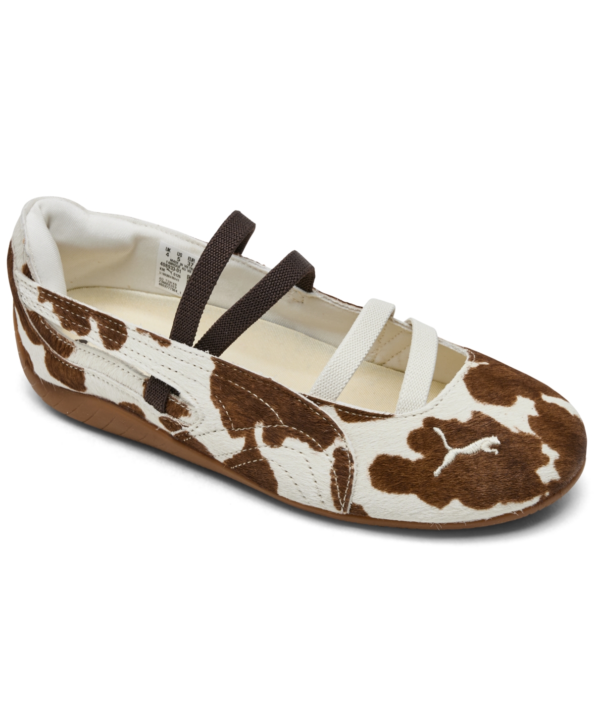 Big Girls Speedcat Ballet Cow Print Mary Jane Casual Shoes from Finish Line - Brown