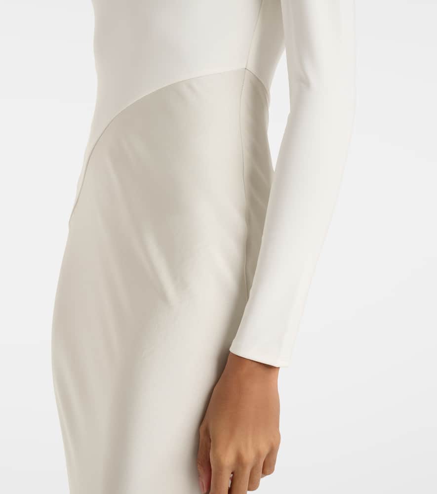 Satin and jersey gown