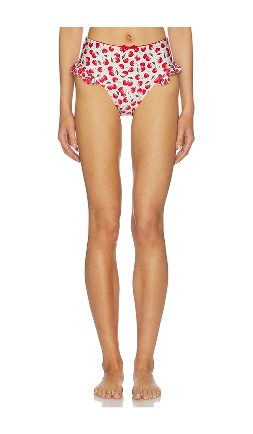 Agua Bendita Florencia Cherish Bikini Bottom in Red. - L also in