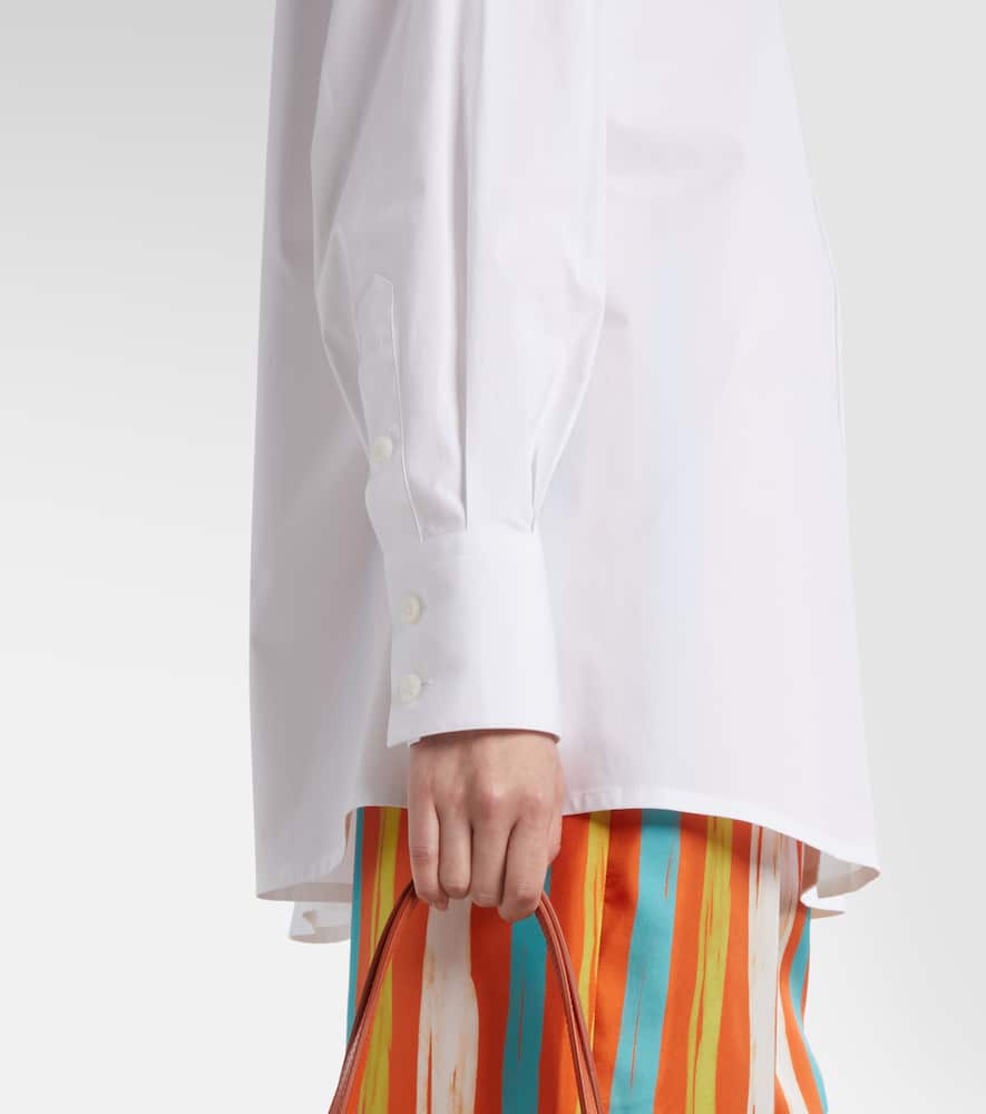 Oversized cotton-blend shirt