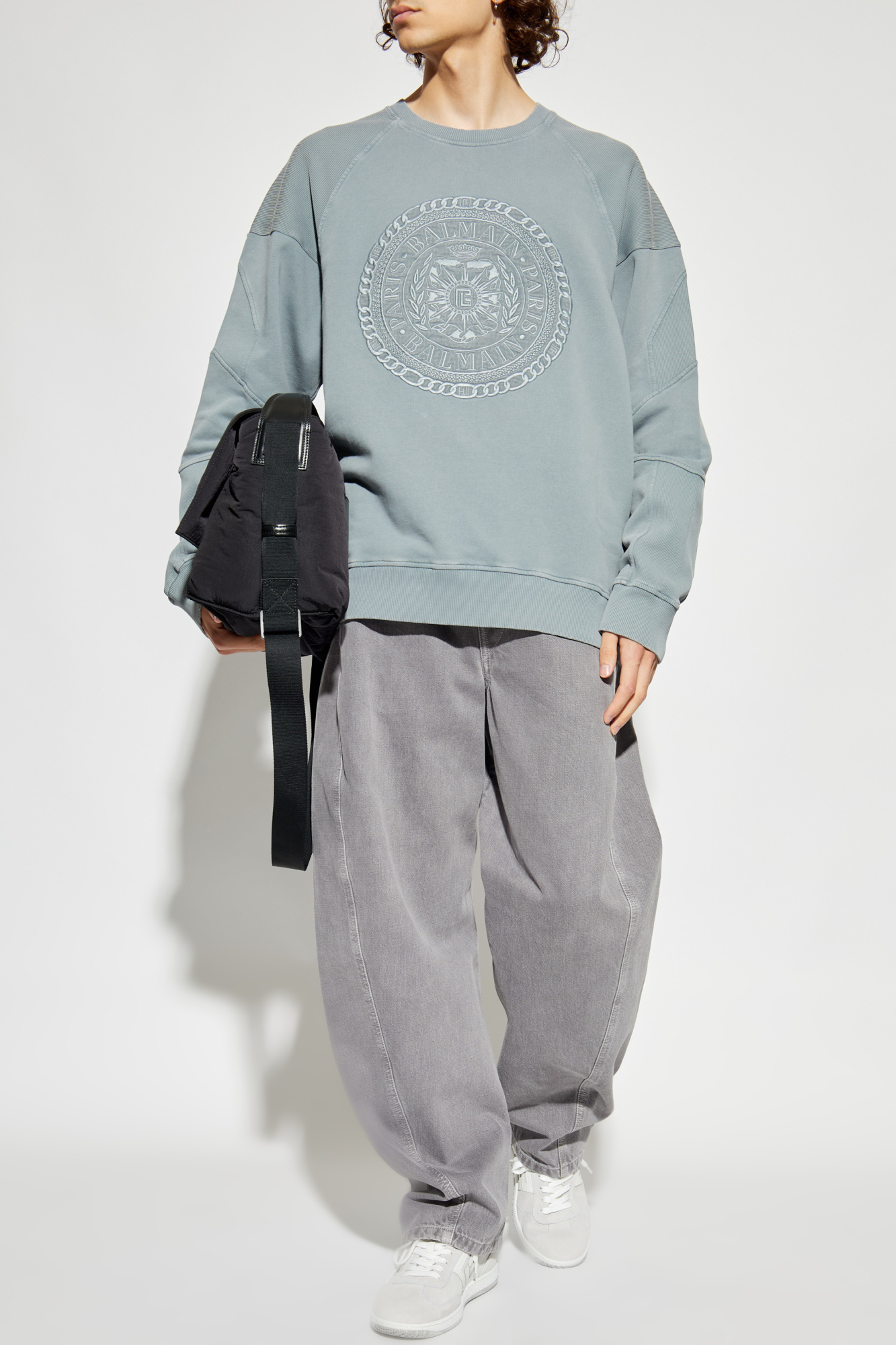 Sweatshirt With Logo, Men's, Grey