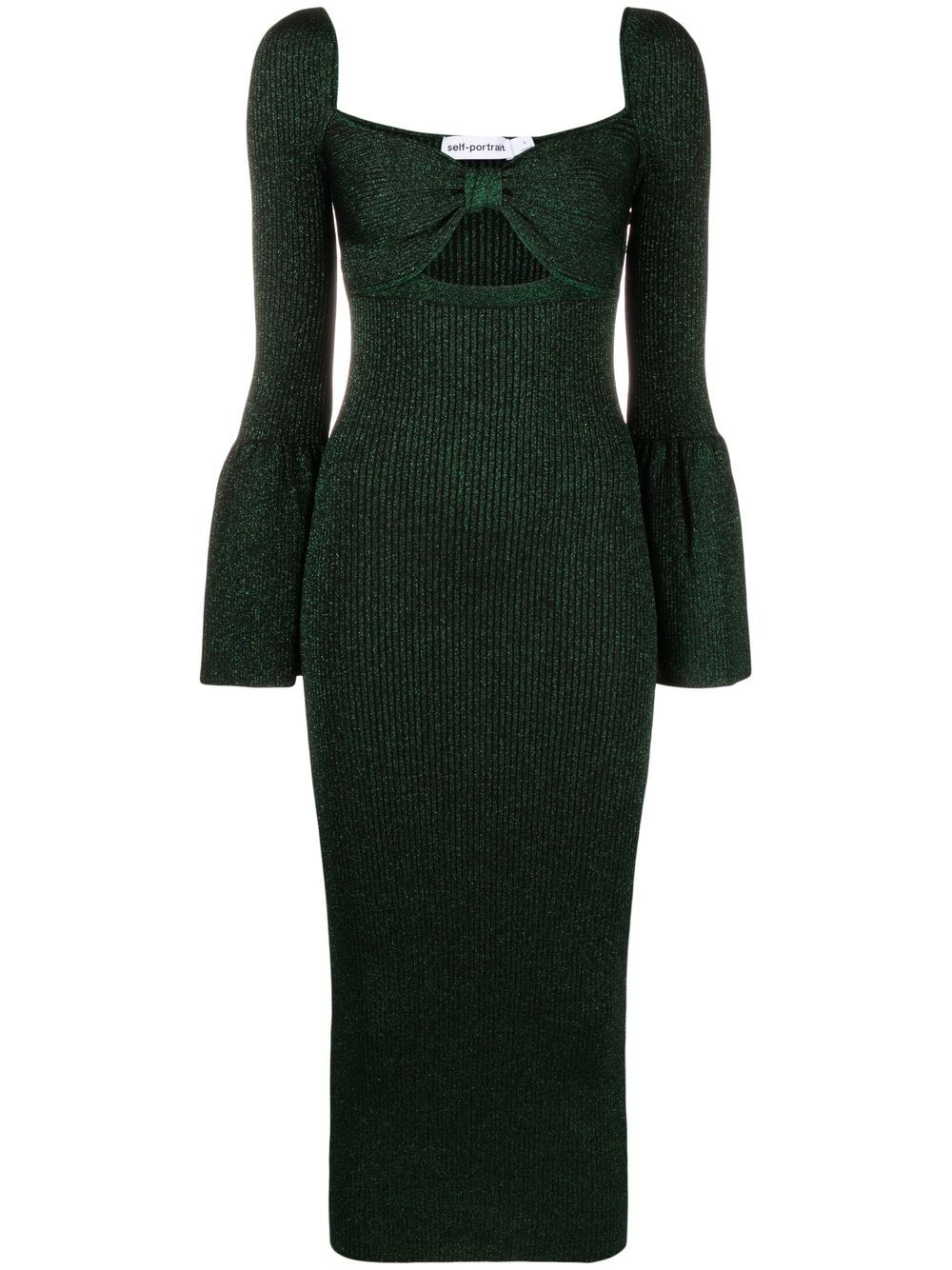 Bow-detailed cut-out midi dress - Green