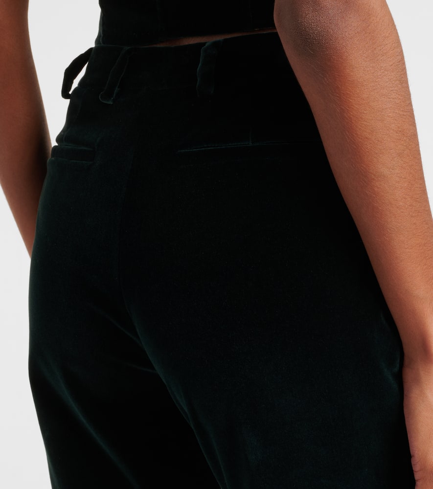 Cotton velvet flared pants