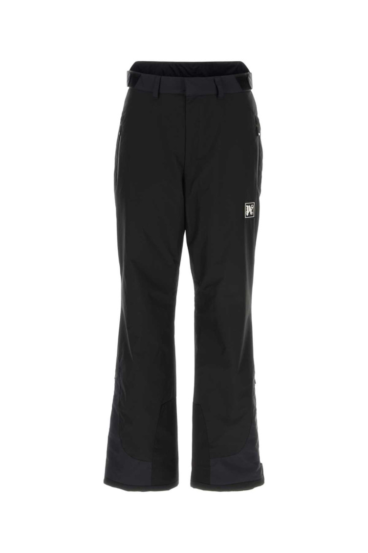 Logo-patch padded ski trousers - Black