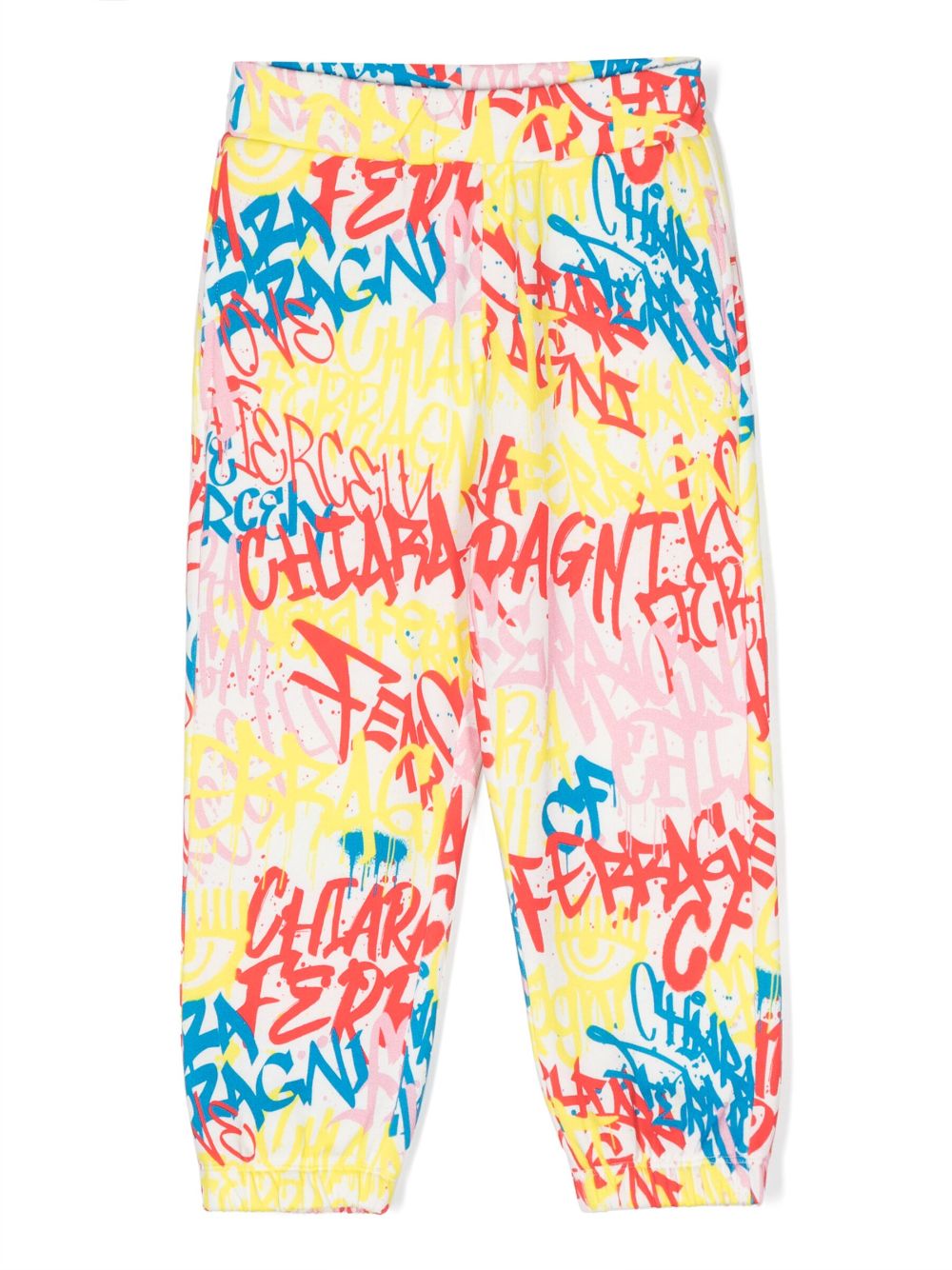 Graffiti-print cotton trousers - Yellow