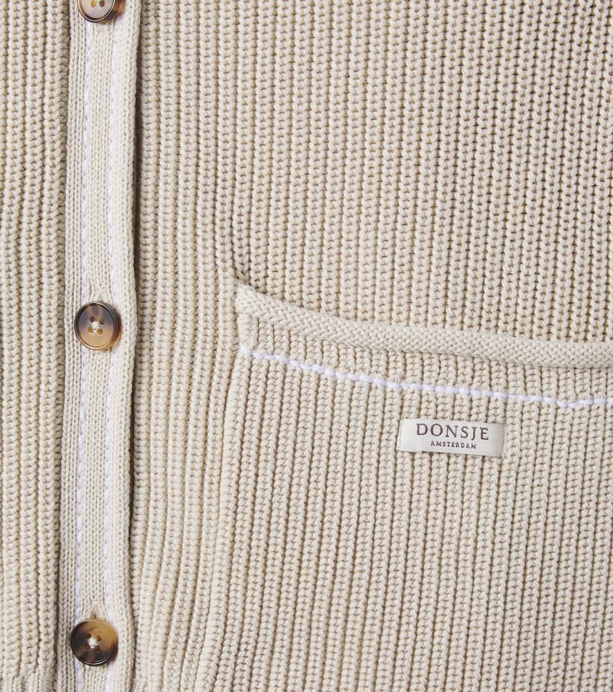 Khalan ribbed-knit cotton cardigan
