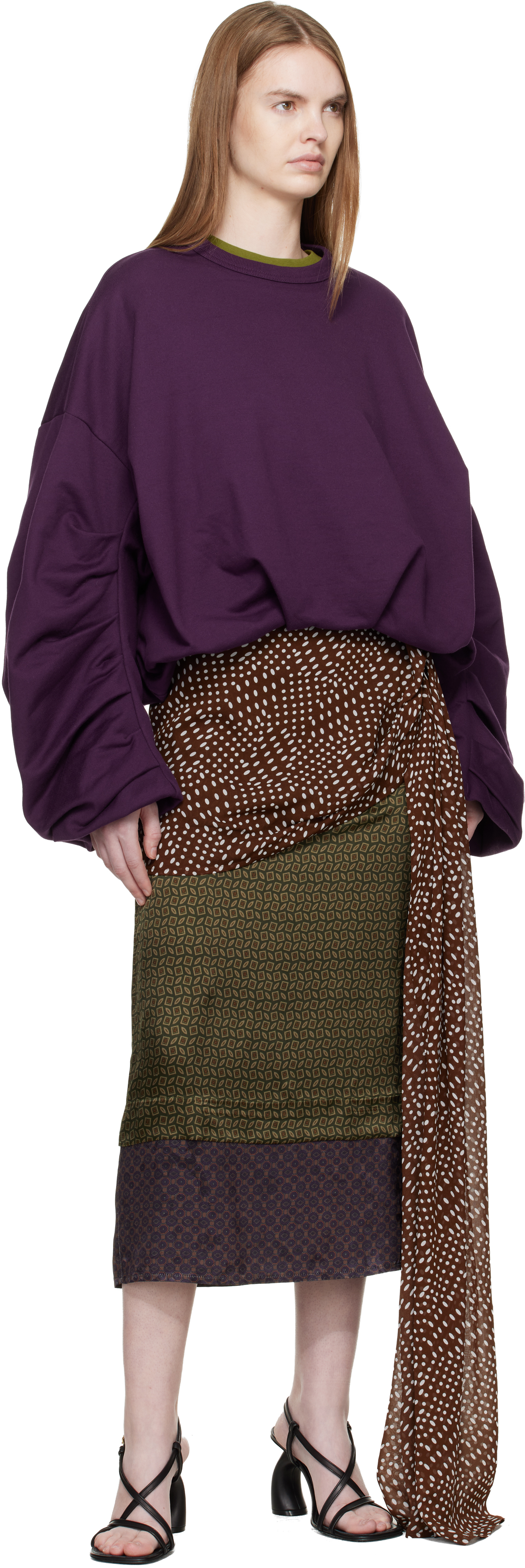Purple Draped Sweatshirt