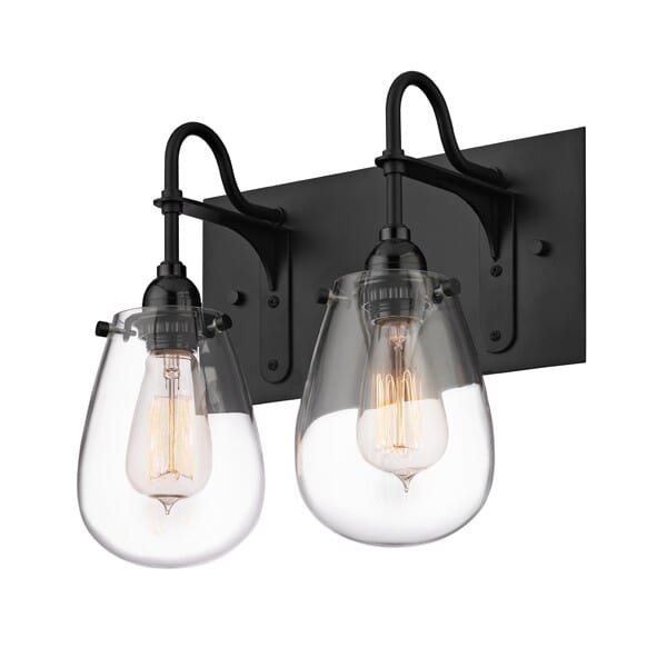 Chelsea 12.25" 2-Light Bathroom Vanity Light in Satin Black