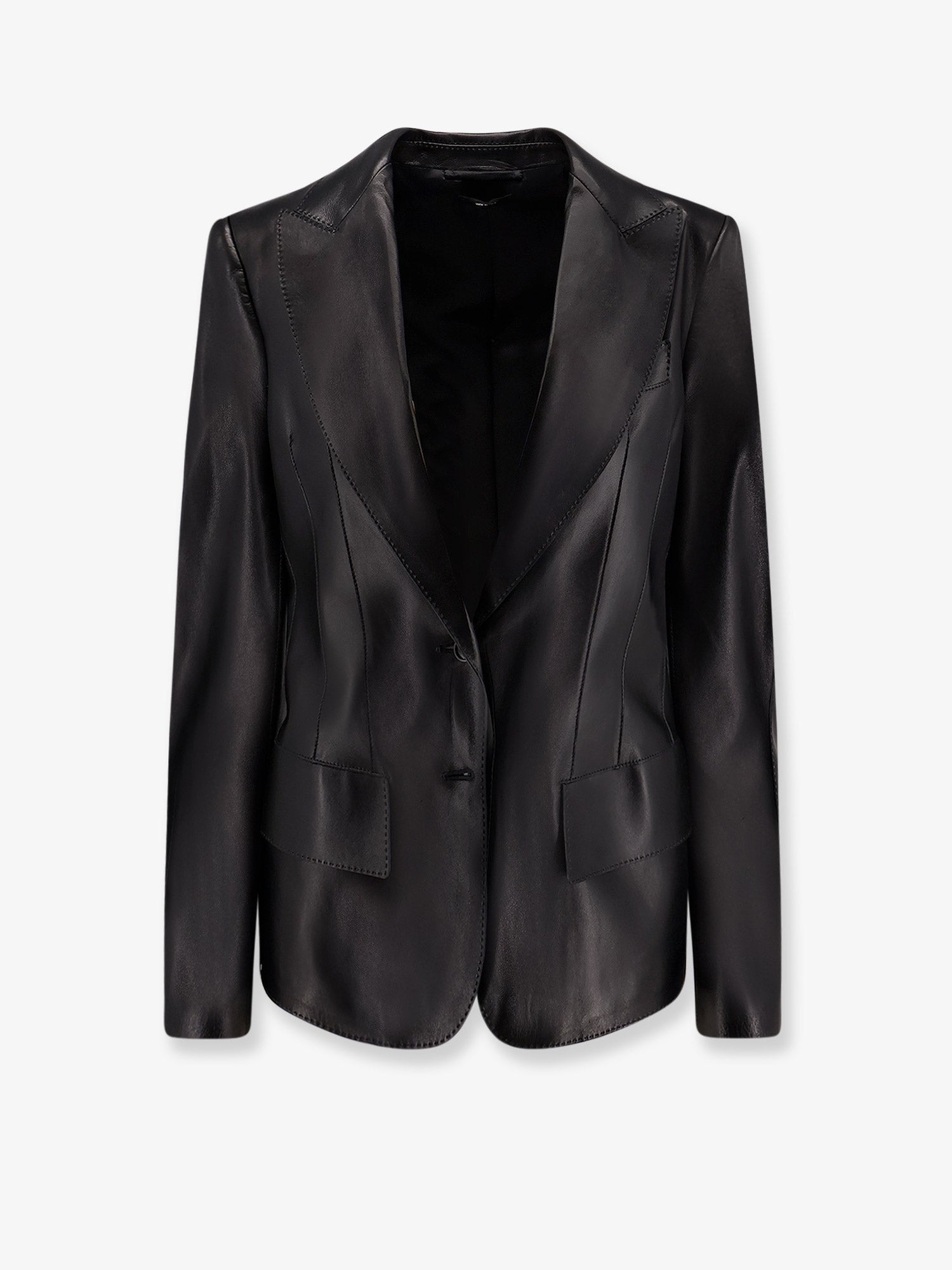Lamb Leather Blazer — Black