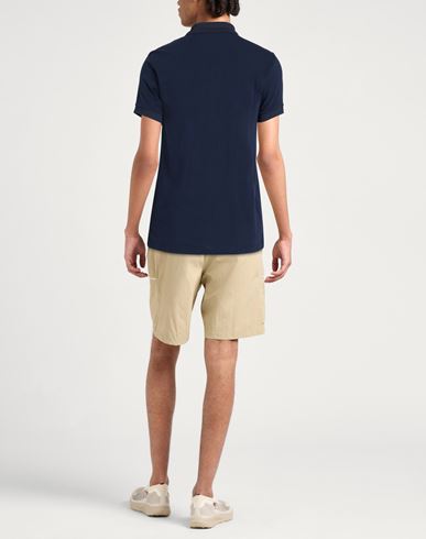Man Polo shirt Navy Size L Cotton, Elastane