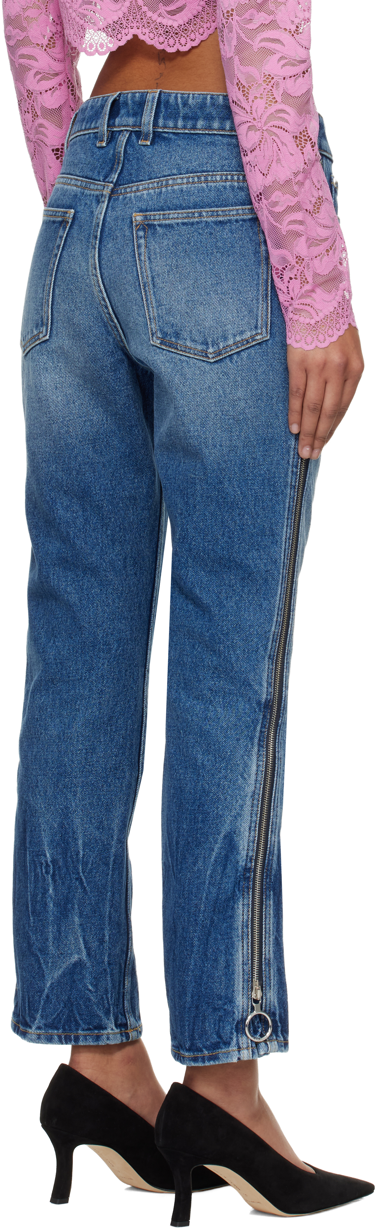Blue Zip Jeans