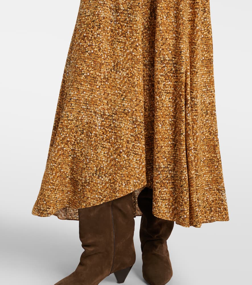 Syana printed silk-blend maxi skirt