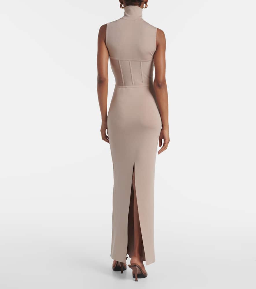 Gwyneth knitted corset maxi dress