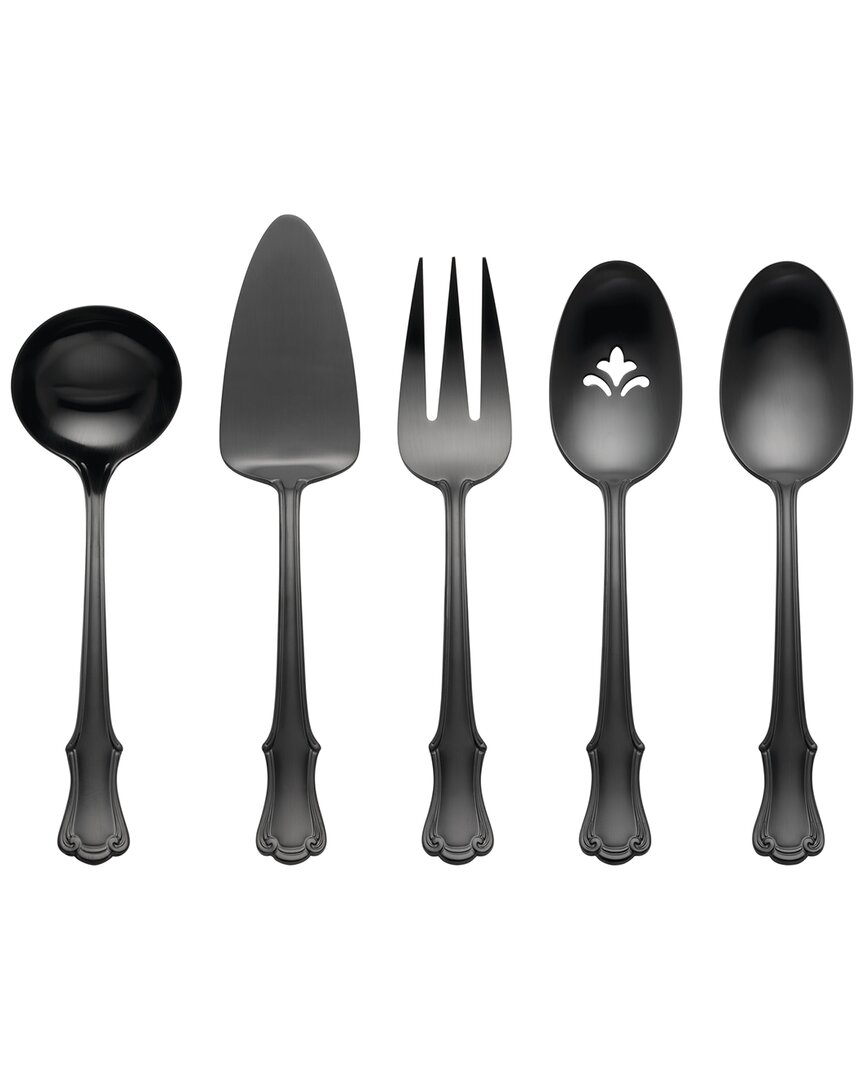 James Street Satin Black 5 Piece Hostess Set