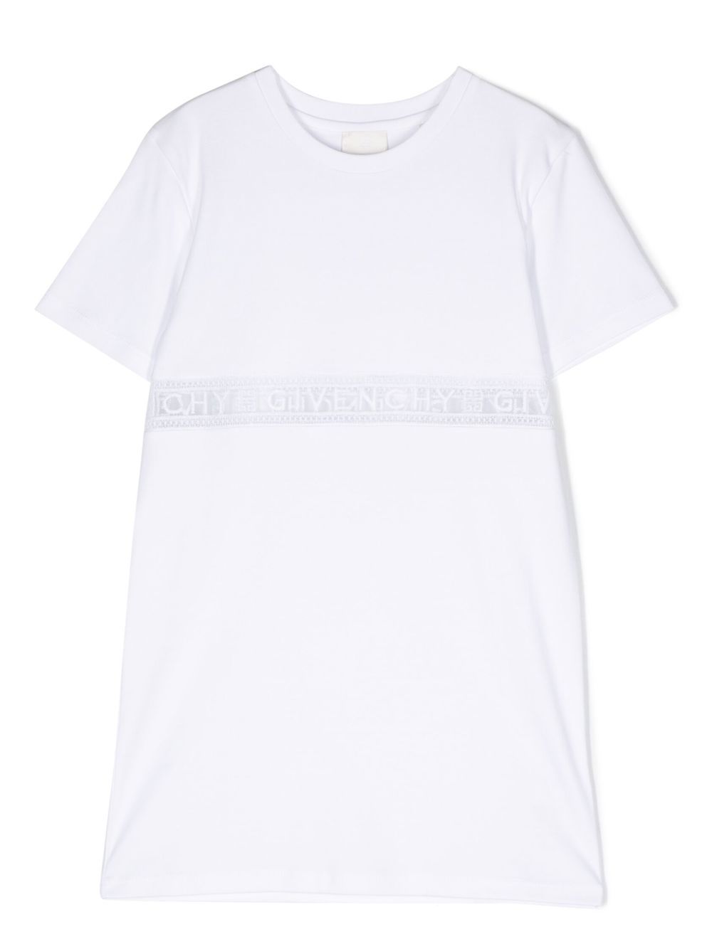 Logo stripe shirt dress - White