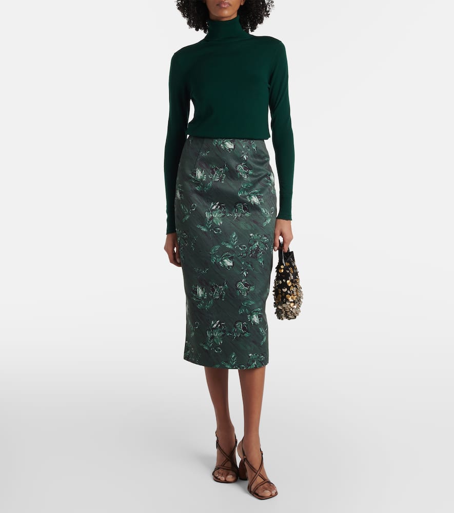 Lorelei floral taffeta faille pencil skirt