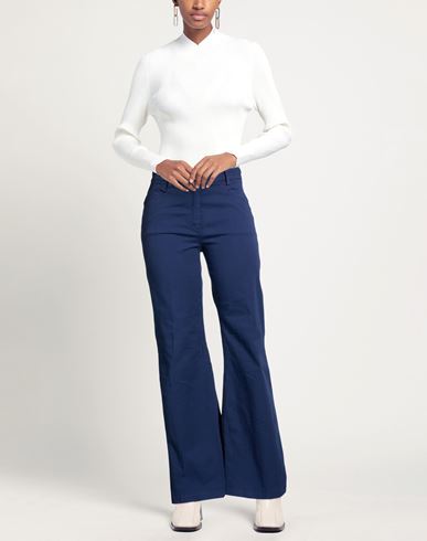 Woman Pants Blue Size 6 Cotton, Elastane