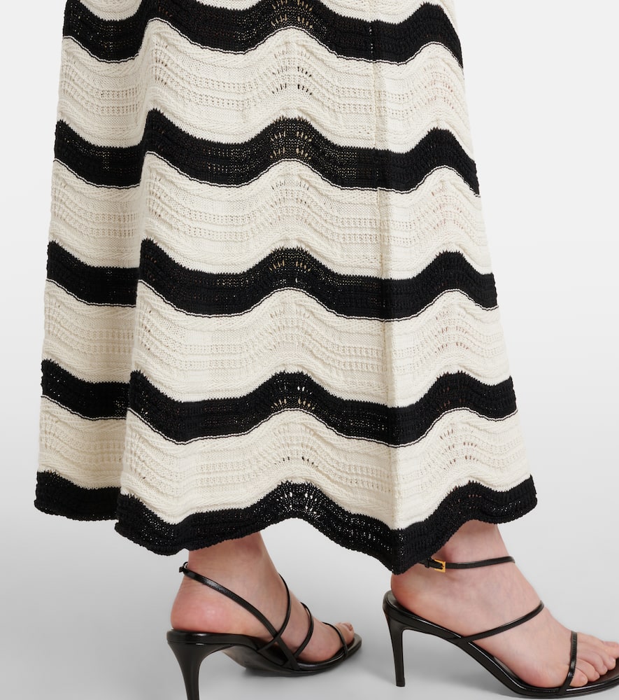 Chevron cotton crochet midi skirt