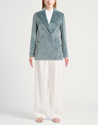 Woman Blazer Sky blue Size 2 Cotton, Elastane
