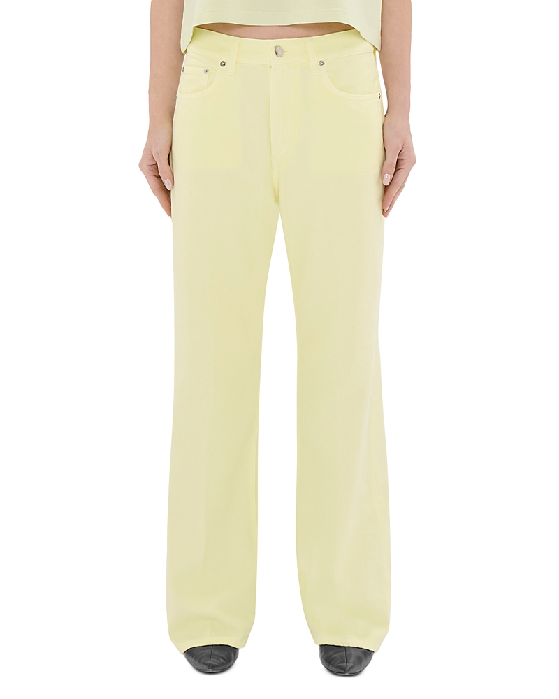 Winny Soft Ecru Mid Rise Jeans in Lime