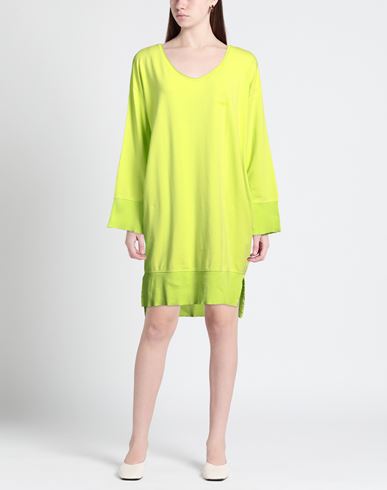 Woman Mini dress Lime green Size XS Cotton, Modal, Elastane