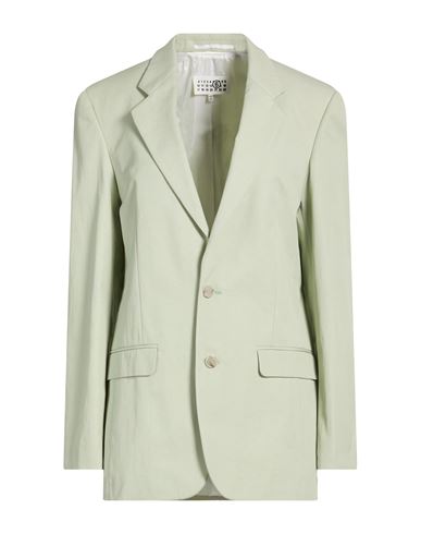Woman Blazer Light green Size 6 Cotton, Polyamide