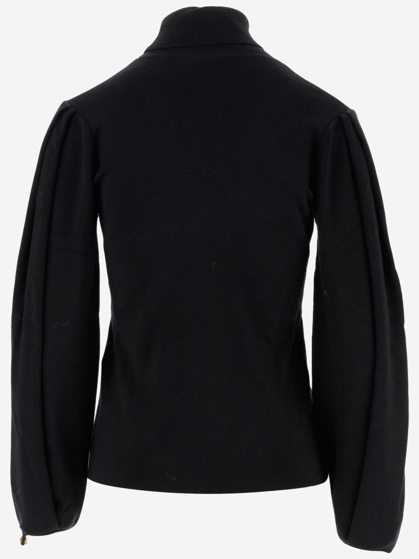-Arms Slit Sweater Maglioni Nero-Donna