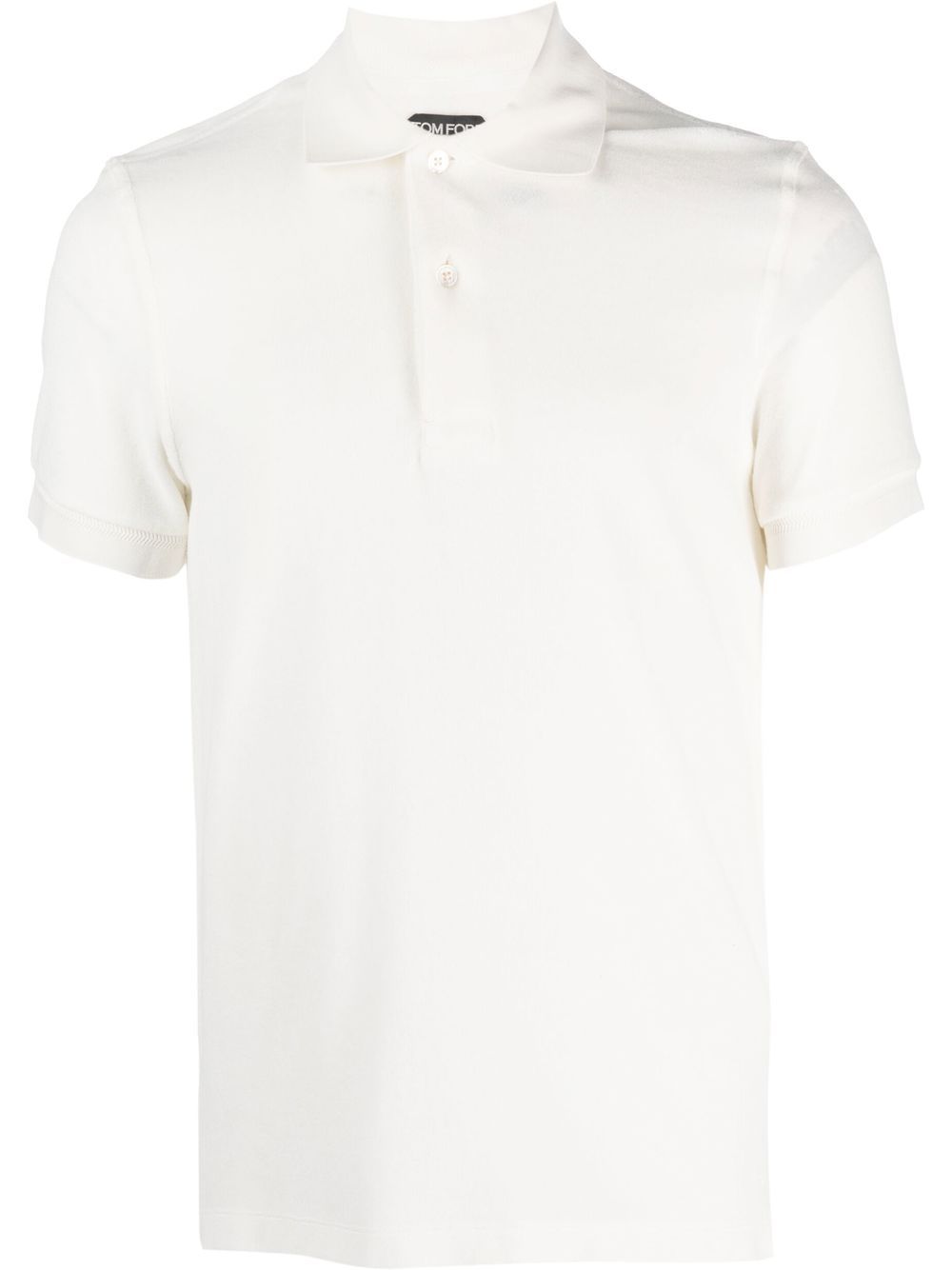 Cotton-blend polo shirt - White