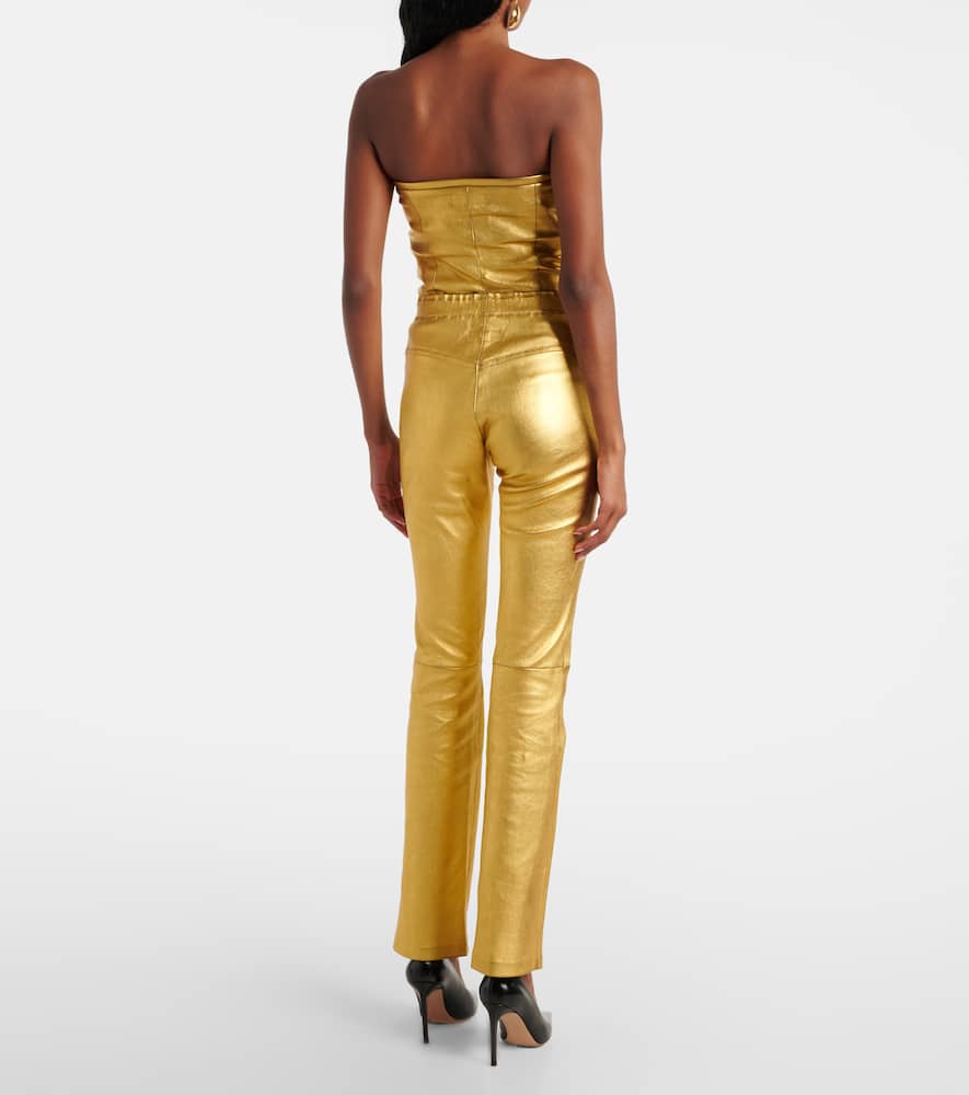 JP Long flared leather leggings