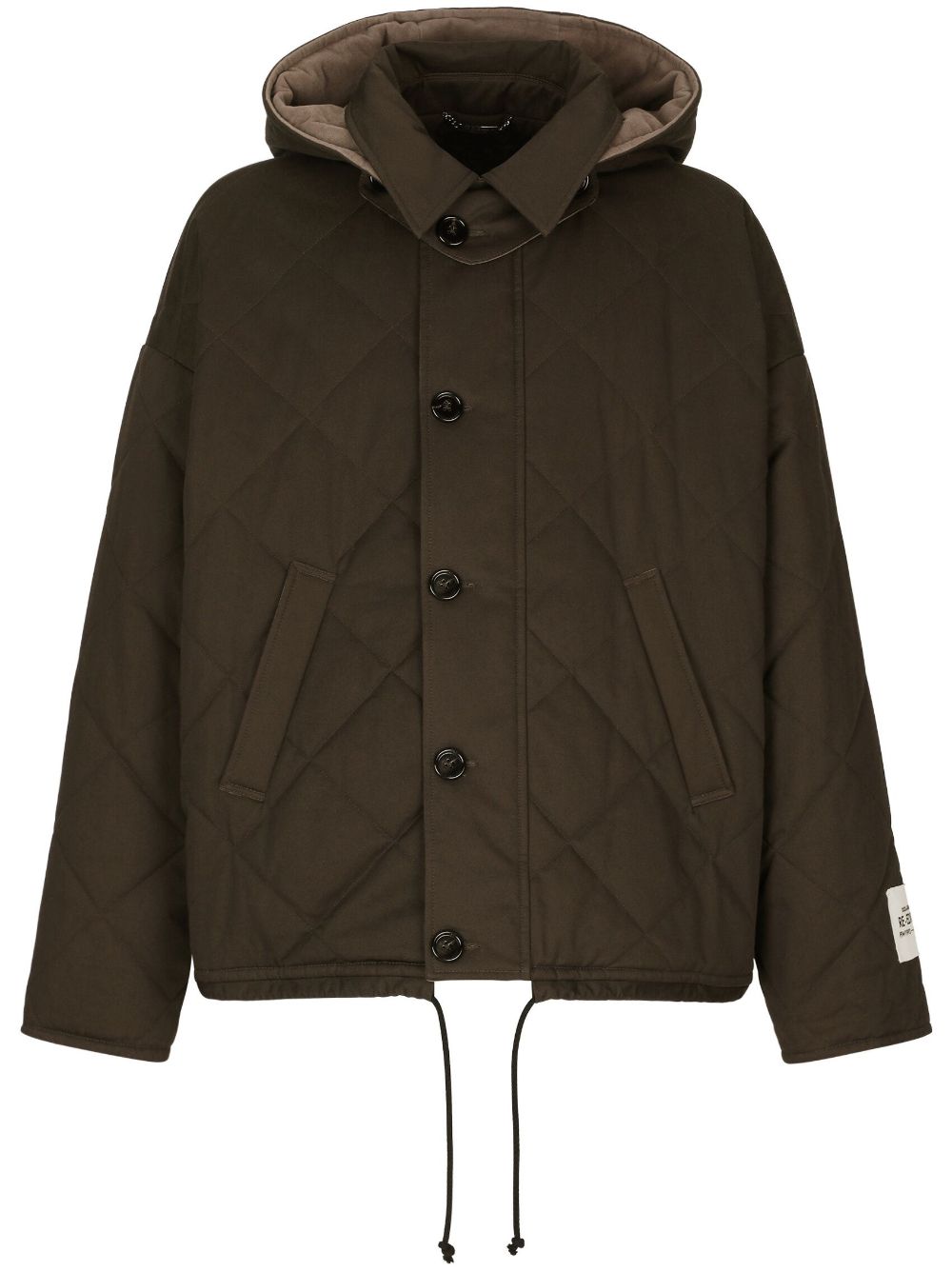 Diamond-quilt padded jacket - Brown