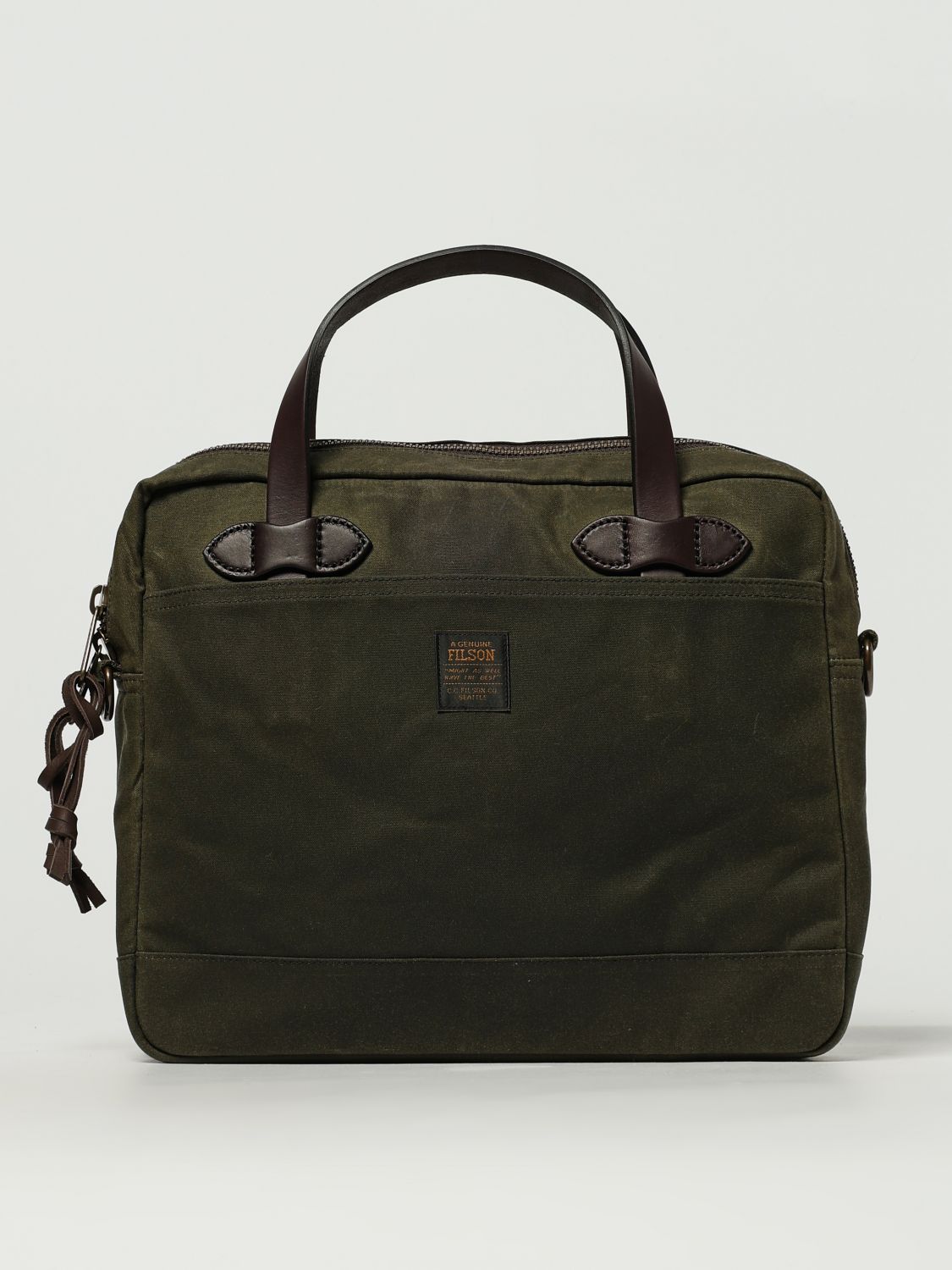 Rugged twill cotton holdall - Brown