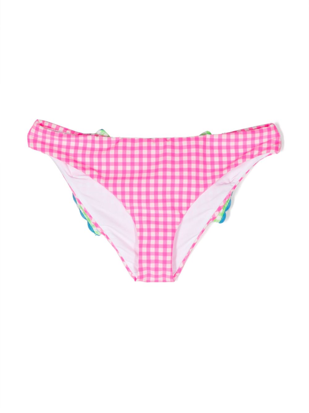Bow-detail gingham bikini bottoms - Pink