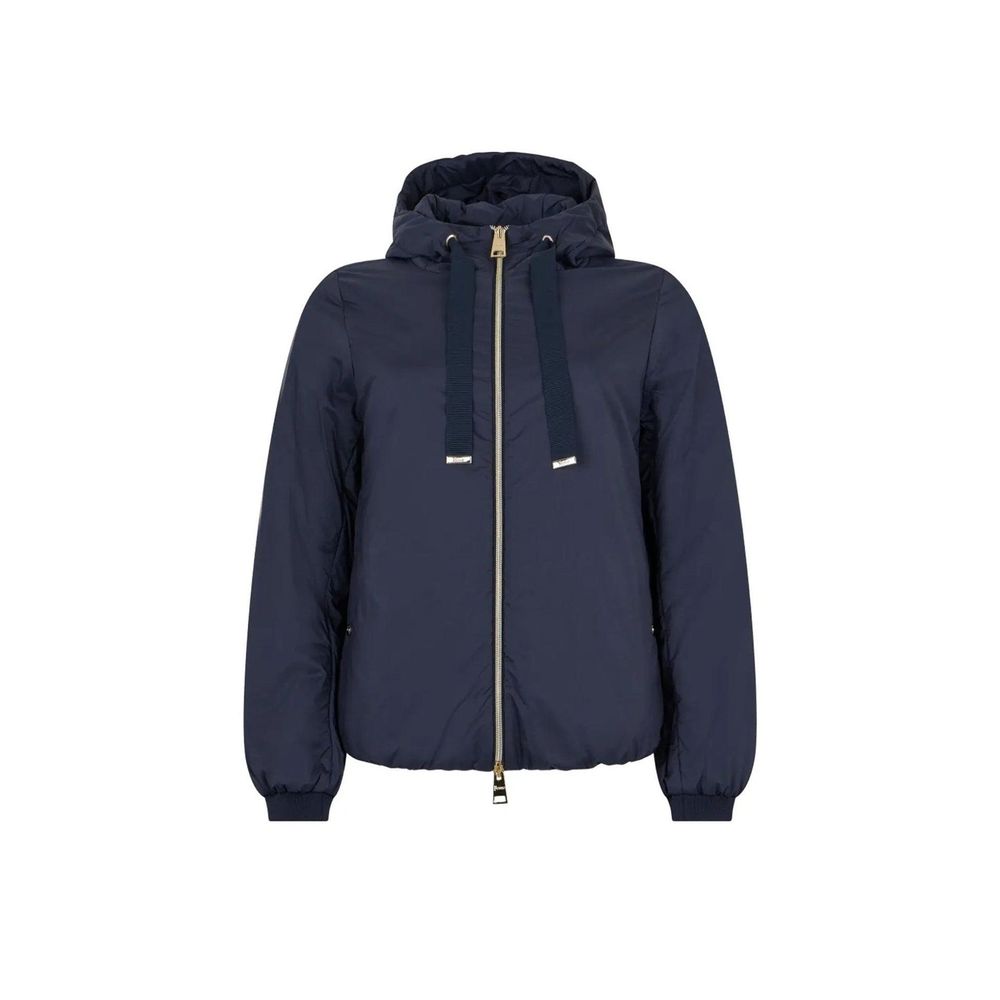 Hooded Padded Polyamide Down Jacket — Navy