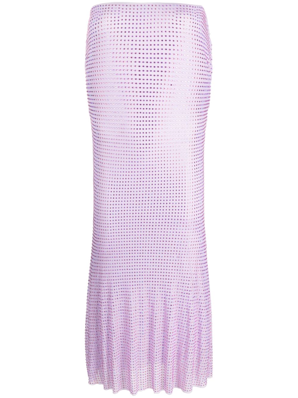 Embellished mesh midi skirt - Purple