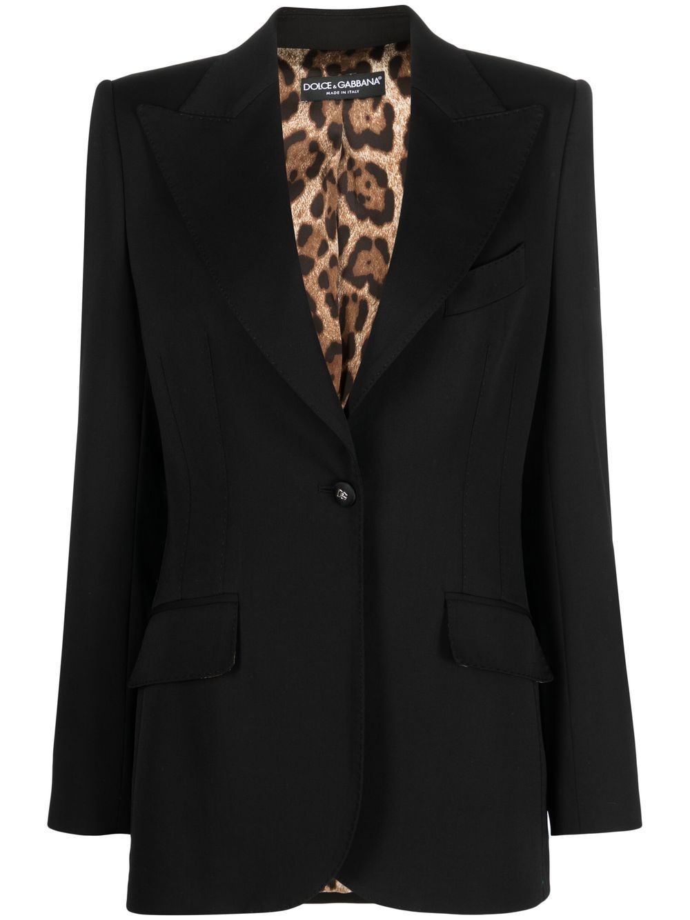 Single-breasted button-fastening blazer - Black