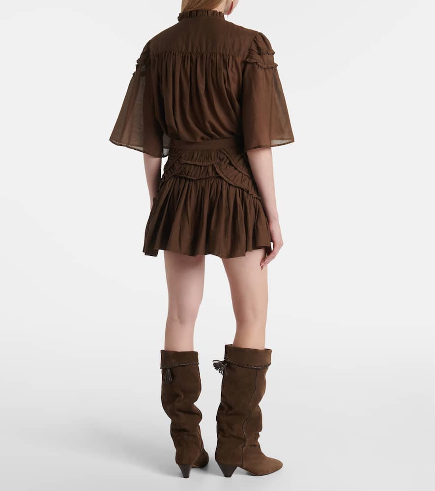 Ceola frilled cotton-blend miniskirt