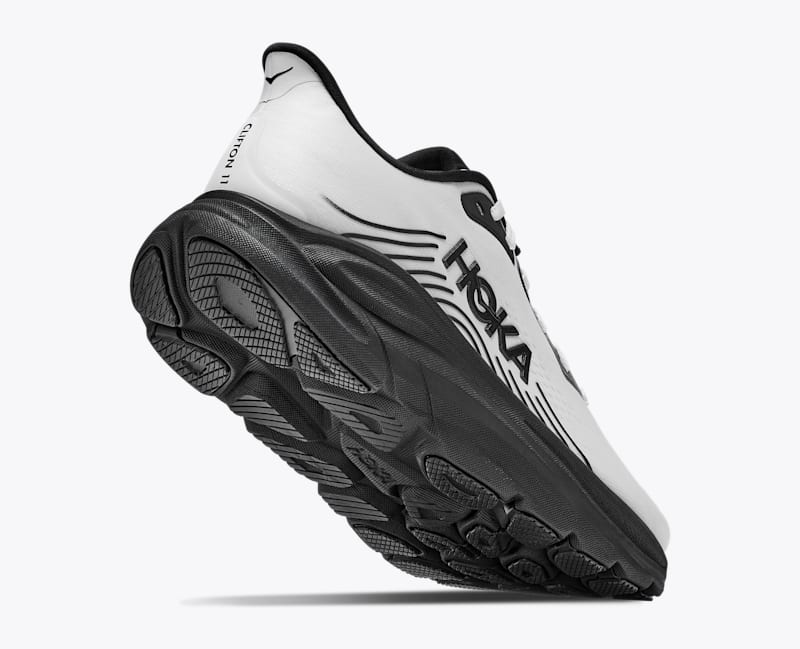 HOKA Men's Clifton 11 Shoes in White/Black
