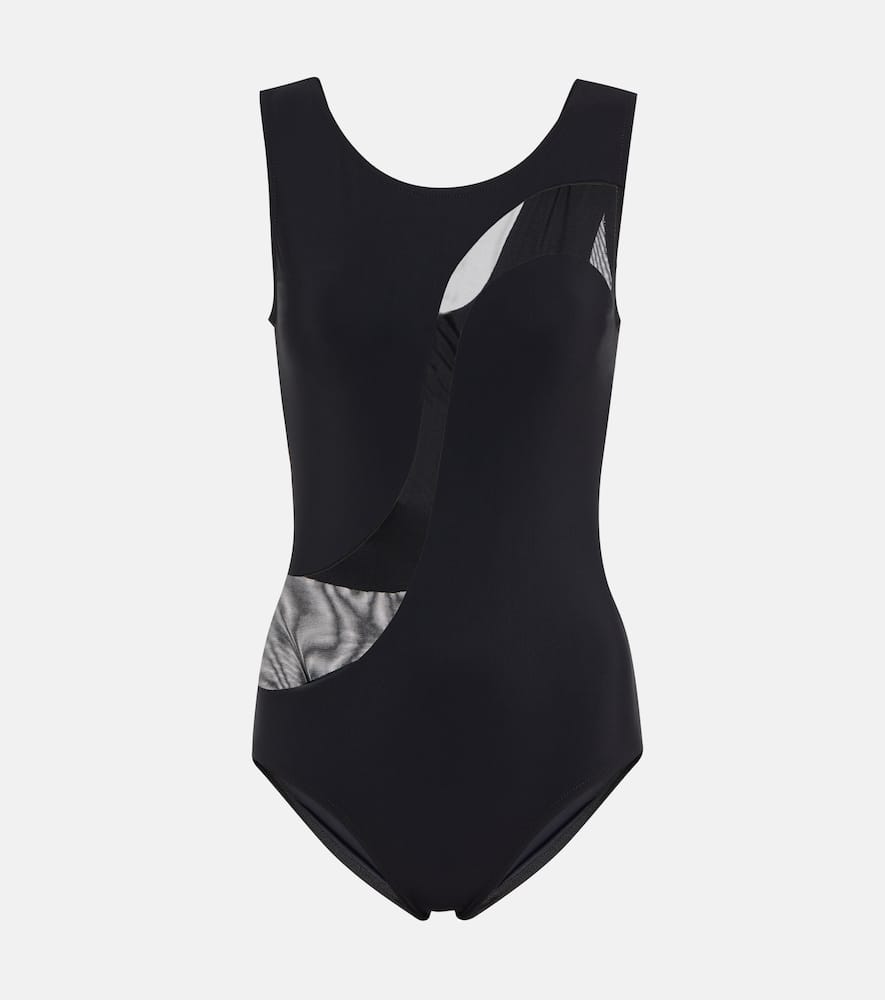 Mesh-trimmed swimsuit
