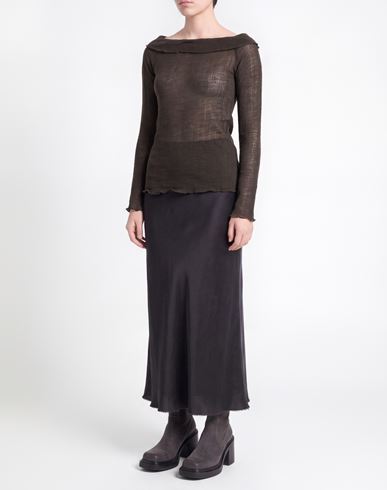 Woman Top Dark brown Size S Virgin Wool, Polyester
