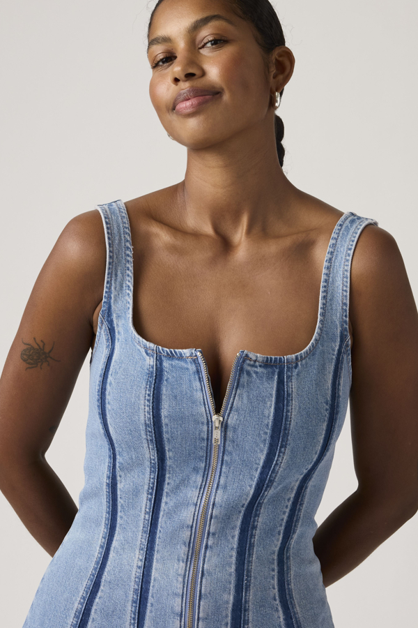 Seamed Zip Dress