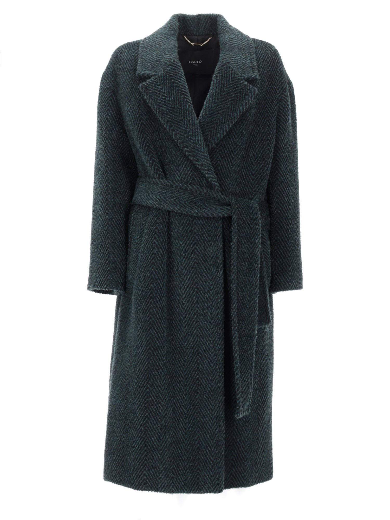 Cappotto in alpaca e lana con cintura