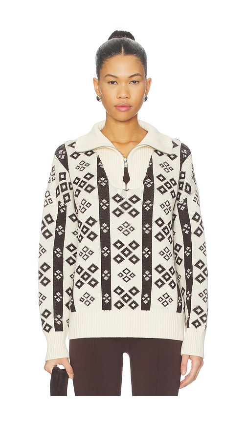 SIEDRES Geneva Sweater in Cream, Brown. - L also in M