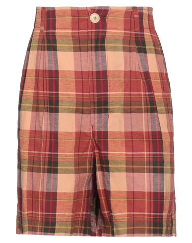 Girls Of Dust Woman Shorts & Bermuda Shorts Rust Size S Cotton, Linen